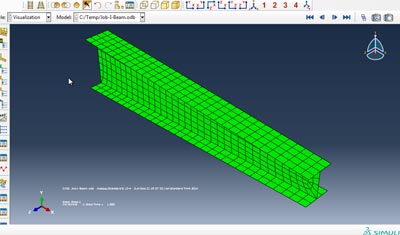 فیلم آموزش  اعمال ممان گشتاور روی تیر پروفیل I در آباکوس abaqus